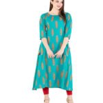 Creation Women Printed Rayon A-line Kurta