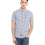 Men Regular Fit Checkered Button Down Collar Casual Shirt