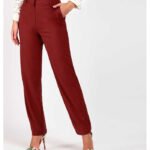 Regular Fit Women Maroon Polyester Blend Trousers M