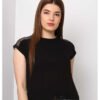 FM Solid Women Round Neck Black T-Shirt