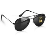 UV Protection Aviator Sunglasses (54)  (Black)