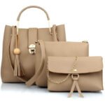 SHOPANGEL Women Beige Hand-held Bag (Pack of 3)