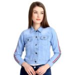 Creation Full Sleeve Self Design Women Denim Jacket