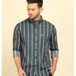 Men Regular Fit Striped Slim Collar Casual Shirt