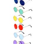 UV Protection Round Sunglasses (Free Size)  (Red, Yellow, Blue, Violet, Blue, Green)