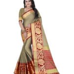 Embellished Dharmavaram Jacquard, Art Silk Saree  (Grey)