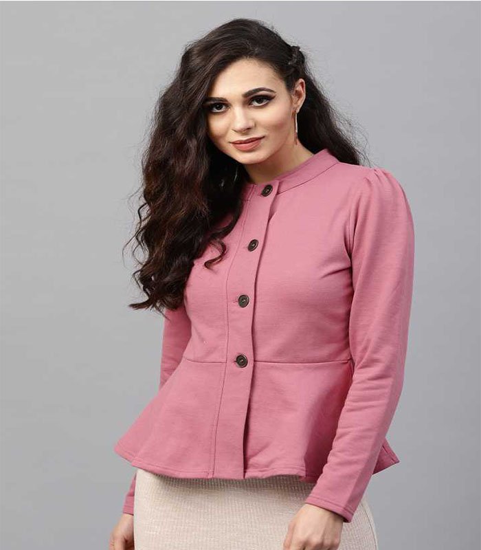 Fras Full Sleeve Solid Women Casual Jacket