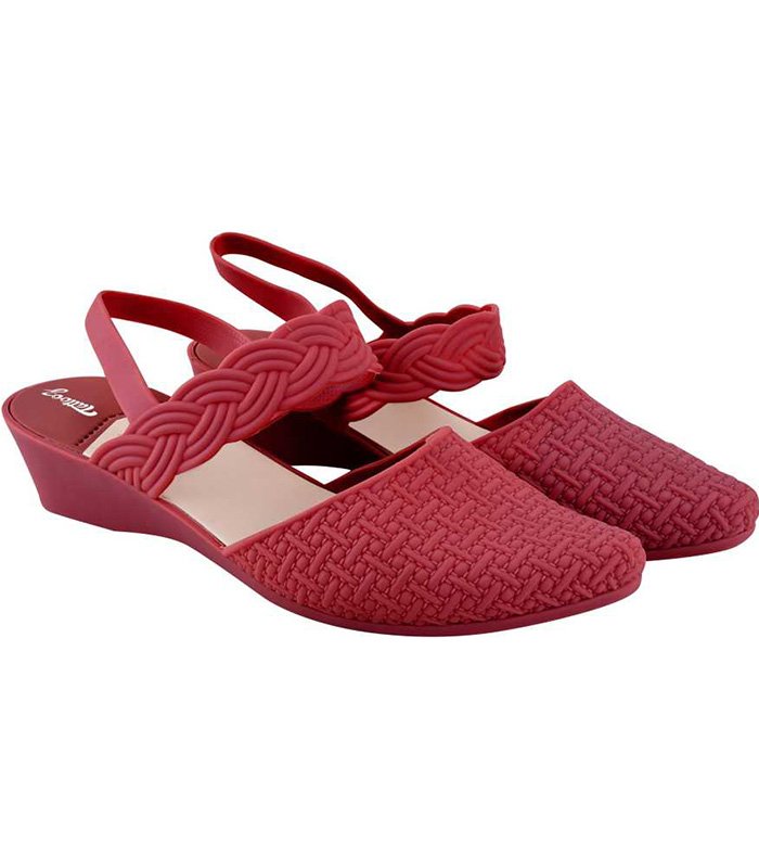 Women Maroon Wedges Sandal